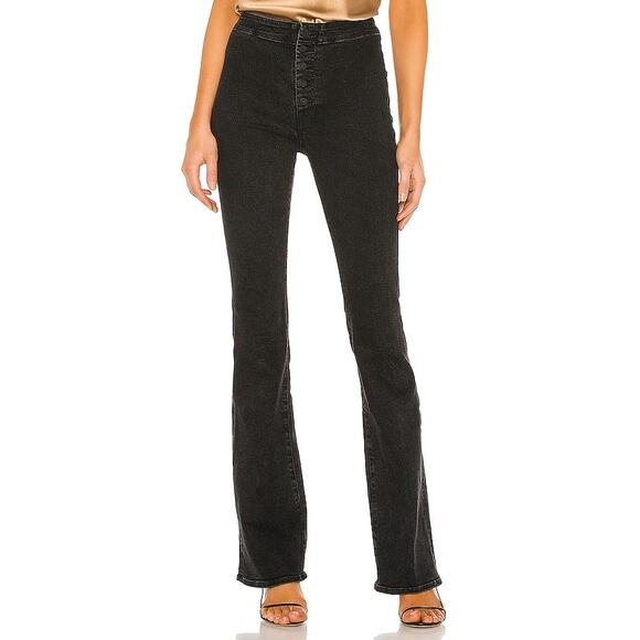 MOTHER The Hollywood Pixie Cruiser High Rise Flare Jean Baa Baa Black Sheep Wash - Picture 1 of 16